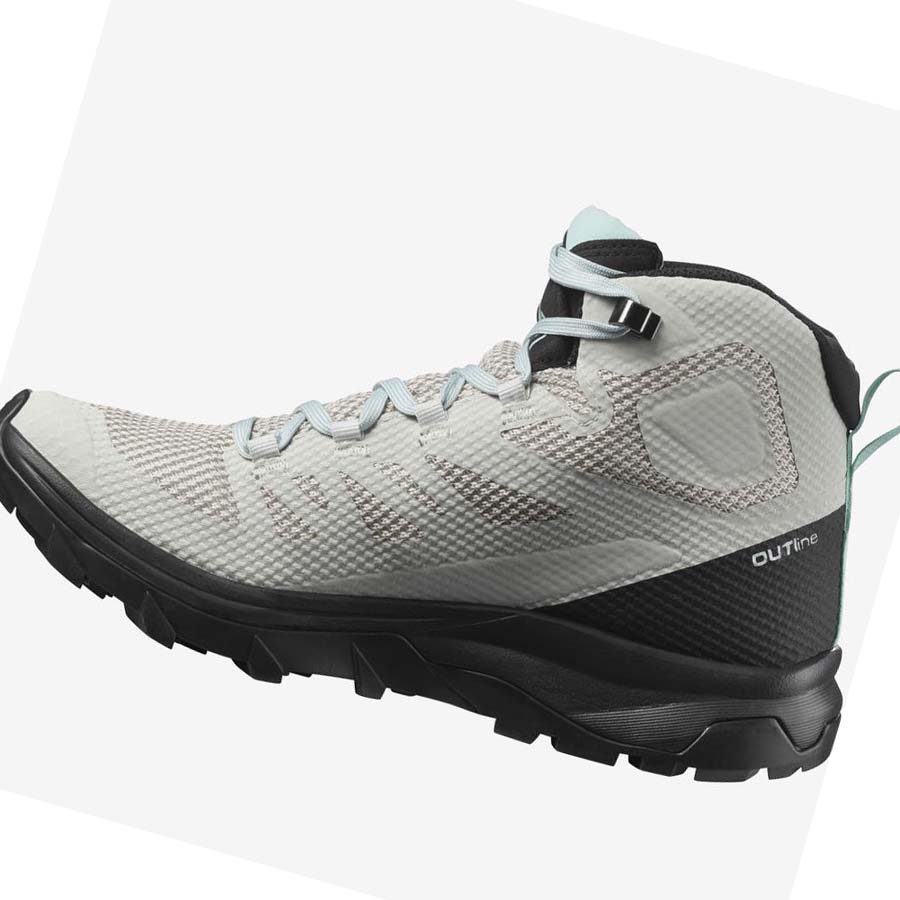 Tenis Senderismo Salomon WoOUTLINE MID GORE-TEX Mujer Beige | MX 2790FDN